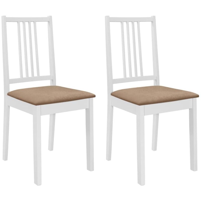 Ensemble de 2 chaises de salle à manger robustes et élégantes avec dossier élevé Diverses couleurs Couleur : brun blanc