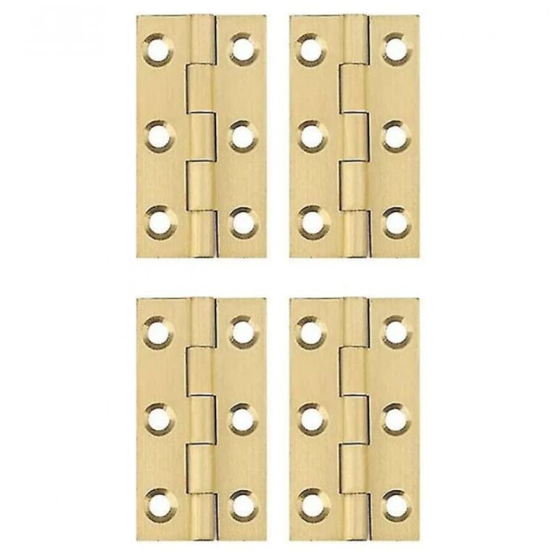Linghhang - 4 pcs Charnière en cuivre - Mini charnières pliantes Charnière Home Hardware Cabinet Tiroir Charnière Charnières de porte, Doré