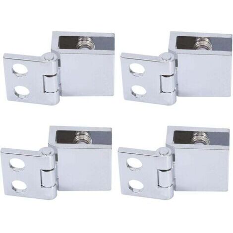 4 pcs Charnière En Verre Clip Pince Pinces Charnière De Porte En Verre Installation Facile Support En Verre Durable Meubles Charnière De Porte En Verre Pinces En Verre pour Portes En Verre Vitrines Po