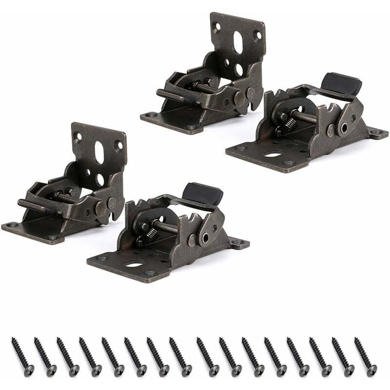 4 Pcs Charnière pliante autobloquante 180, support pliable, verrouillage automatique extension table en tôle d'acier, pour tables de salle à manger,