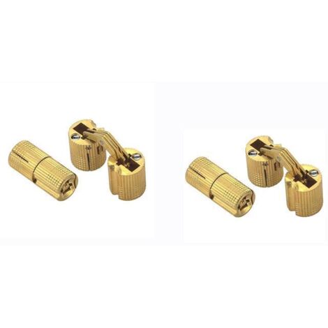 4 Pcs Charnières Cylindriques en Laiton, Caché Charnière Invisible Tonneau pour DIY Porte en Bois Armoire Caravane, 18 mm