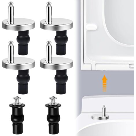 4 pcs Charnières universelles pour couvercle de toilette, vis de siège de toilette, pièces de réparation de toilette, pour fixation de siège toilette