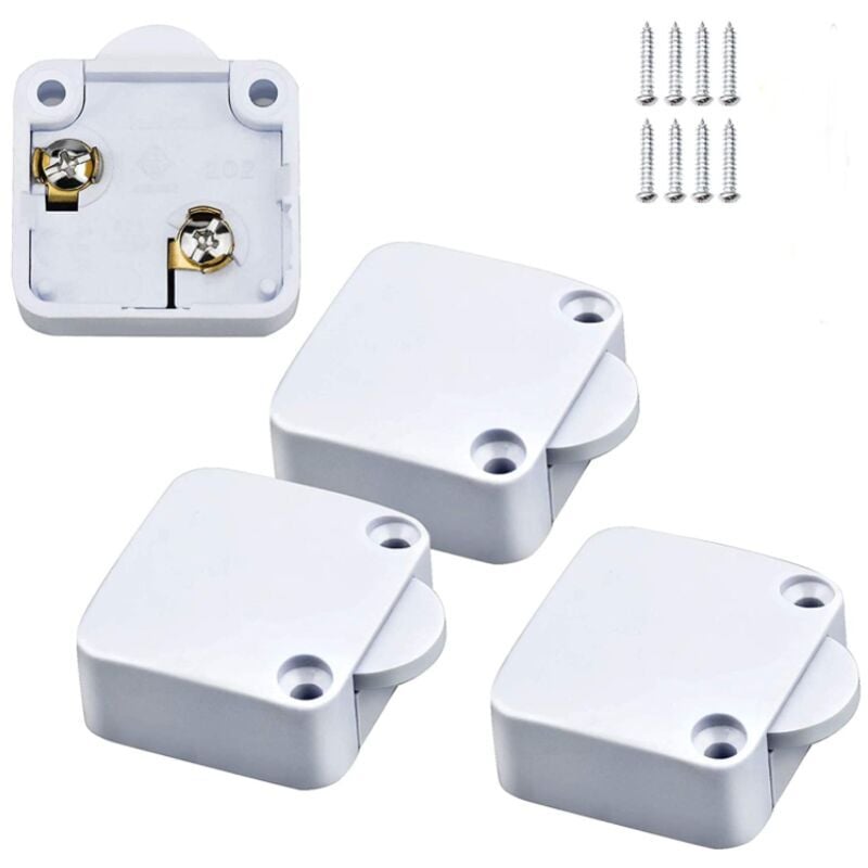 4 Pcs Commutateur D'armoire, Automatique Interrupteur Porte Placard pour Placards Lumière de Porte Ouverte Est Allumée la Lumière de Fermeture de