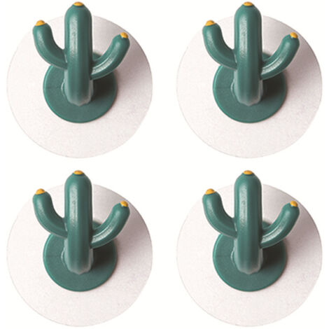 4 pcs Creative Cactus Crochets Mur Crochets Auto-Adhésif Crochets Décoration Mignon Mur Crochets Serviette Crochets Salle De Bains Cuisine Salon Poinçon Gratuit
