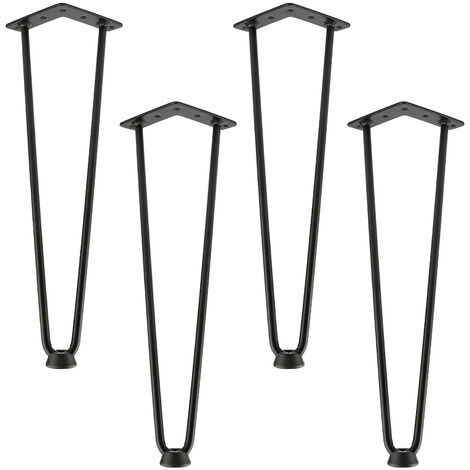 4 pcs de Table en Épingle à Cheveux 41cm 2 Tiges en Acier Noir