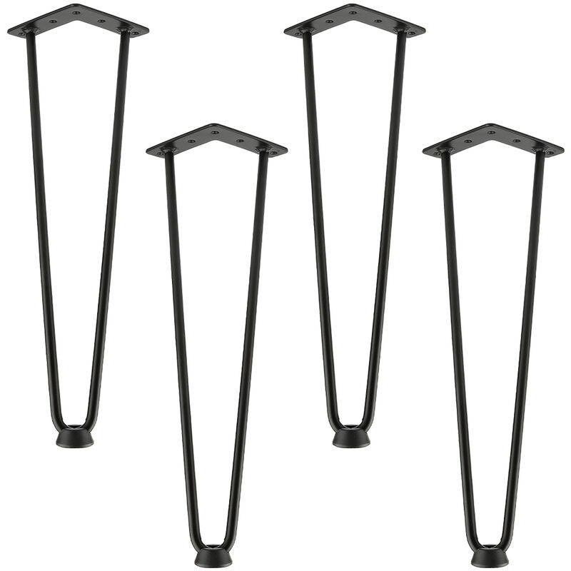 Haloyo - 4 pcs de Table en Épingle à Cheveux 41cm 2 Tiges en Acier Noir