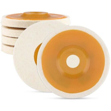 4 Pcs Disque de Polissage Polissage Meuleuse D'angle Bore Feutre de Laine Roue de Polissage 125mm Disque de Polissage Meuleuse pour Polissage Verre, Céramique, Plastique, Métal, Marbr