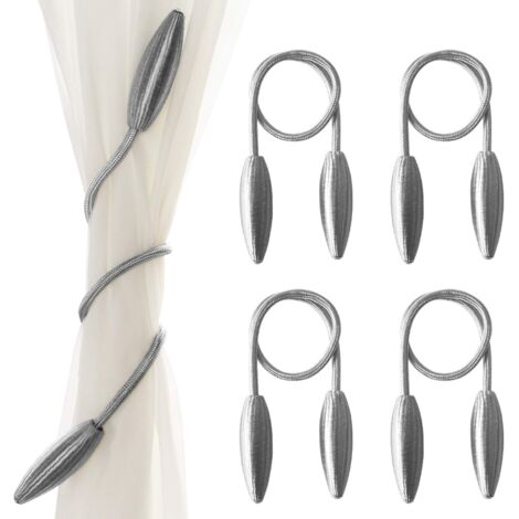 4 Pcs DIY Twist Rideau Embrasse Clips Creative Décoratif Fenêtre Drapé Twist Embrasse Dos Draperies Retenue (Gris)