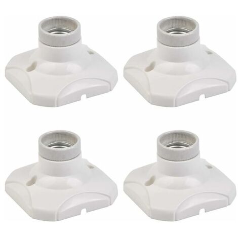 4 PCS Douille pour Ampoule E27 LED Porte-Lampe E27 Support Douille E27 Murale E27 Base avec Support pour Couloirs, Escaliers, Chambres, Cuisines (AC 220-250V, Blanc)