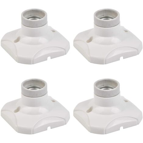 4 PCS Douille pour Ampoule E27 LED Porte-Lampe E27 Support Douille  Murale E27 Base  pour Couloirs, Escaliers, Chambres, Cuisines (250V, Blanc)