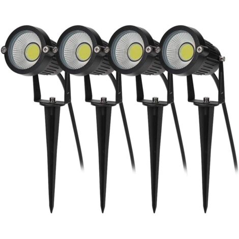 4 PCS éclairage Extérieur à Piquer COB 5W 220V IP65 étanche Orientable Projecteur Spot Led Lampe de Jardin éclairage pour Chemins Plantes Balcon Terrasse Hôtel Pelouse LED Lumière Blanc-Fei Yu