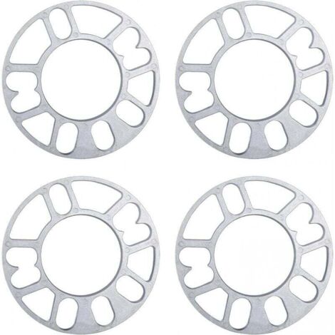 4 Pcs Entretoises De Roues En Alliage Aluminium, joints de moyeu de roue élargis modifiés, elargisseur de voie, 3mm d'épaisseur entretoises de roue universelles