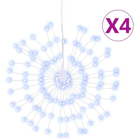 4 pcs Étoile rayonnante de Noël，Décoration de Noël 140 LED blanc froid 17 cm CFW63829