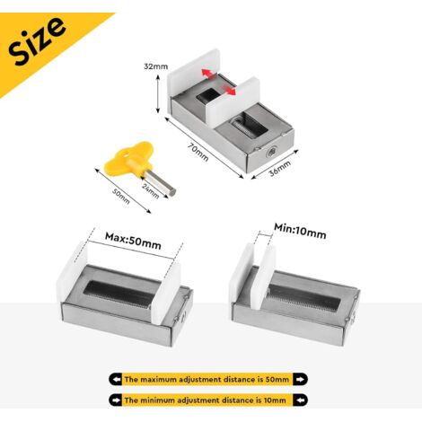 4 Pcs Fenêtre Coulissante Fermeture Serrure de Fenêtre Réglable Serrures de Fenêtre Coulissante Serrure de Sécurité pour Enfants avec Clé Arrêt de Fenêtre Coulissante Argent