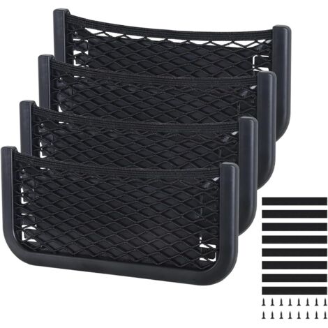 4 PCS Filet Rangement pour Voiture, 26 x 12 CM Filet de Rangement, Multifonctionnel Sac Pocket Organizer de Voiture pour Ustensiles, Camping-Cars, Bateaux, Maison