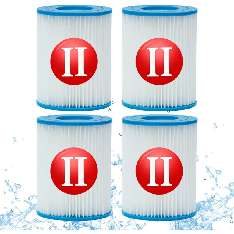 Cyslmuk - 4 pcs for Filtre pour bestway Type 2, Spa Remplacement Filtre de Piscine Gonflable Accessoires pour Bestway 58094 Cartouches Type