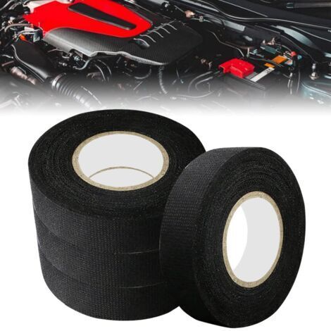 4 PCS Gaine Electrique Automobile en Flanelle Ruban Chiffon de Voiture Antifriction Antisalissure Scotch Tissu Réduction de Bruit Antidérapant pour Voiture Moto Fil Électrique(18mm15m)