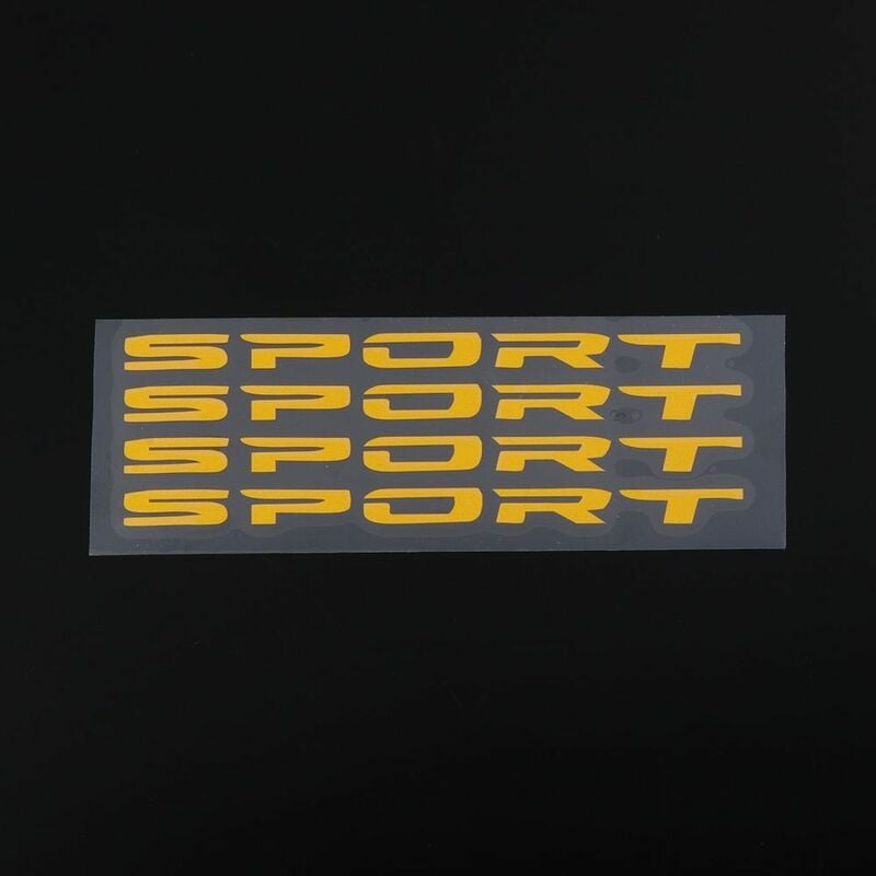 Image of 4 pezzi Kit adesivi rifrangenti alta visibilità scritta sport per cerchi auto Colore - Giallo