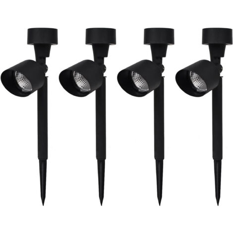 4 pcs Lampe solaire rechargeable 37 cm pour extérieur avec piquet pour jardin