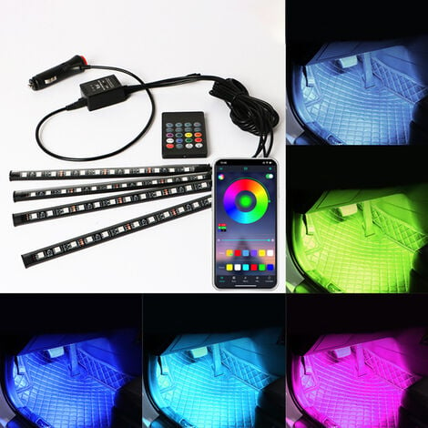 Lumières intérieures de Voiture, Application Bluetooth, synchronisation de  Musique, Bande Lumineuse LED RVB avec Allume-Cigare, kit de lumières  d'ambiance Multicolores pour Voiture : : Auto et Moto