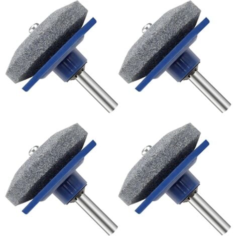 4 Pcs Lawnmower Dull Blade Sharpener,Universal Wear Resistant Lawn Mower Blade Sharpener Kits for Garden,Quality Corundum Lawn Mower Blade Sharpener for Any Power Drill Hand Drill