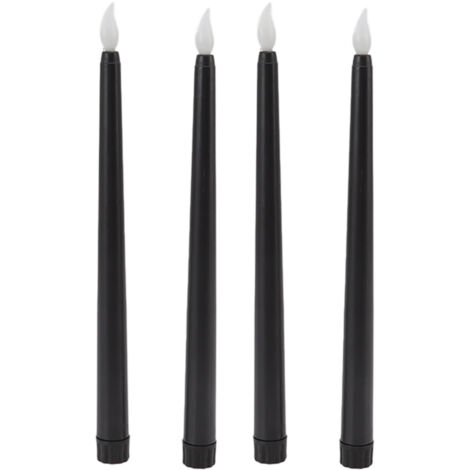 4 Pcs LED Candles Smoke Free Flameless Safe Environmentally Friendly Warm Light Electric LED Taper Candle Black