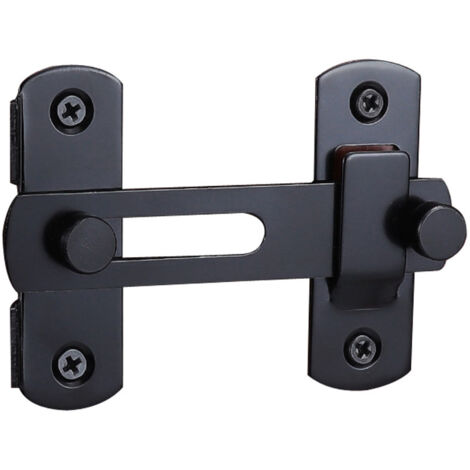 4 PCS Loquet Porte en Acier Inoxydable, Serrures de Grange Coulissante avec Vis, Loquet de Porte Finition Noir Mat pour Animaux de Compagnie, Salle de Bain, Garage, Fenêtre, Placard et Jardin