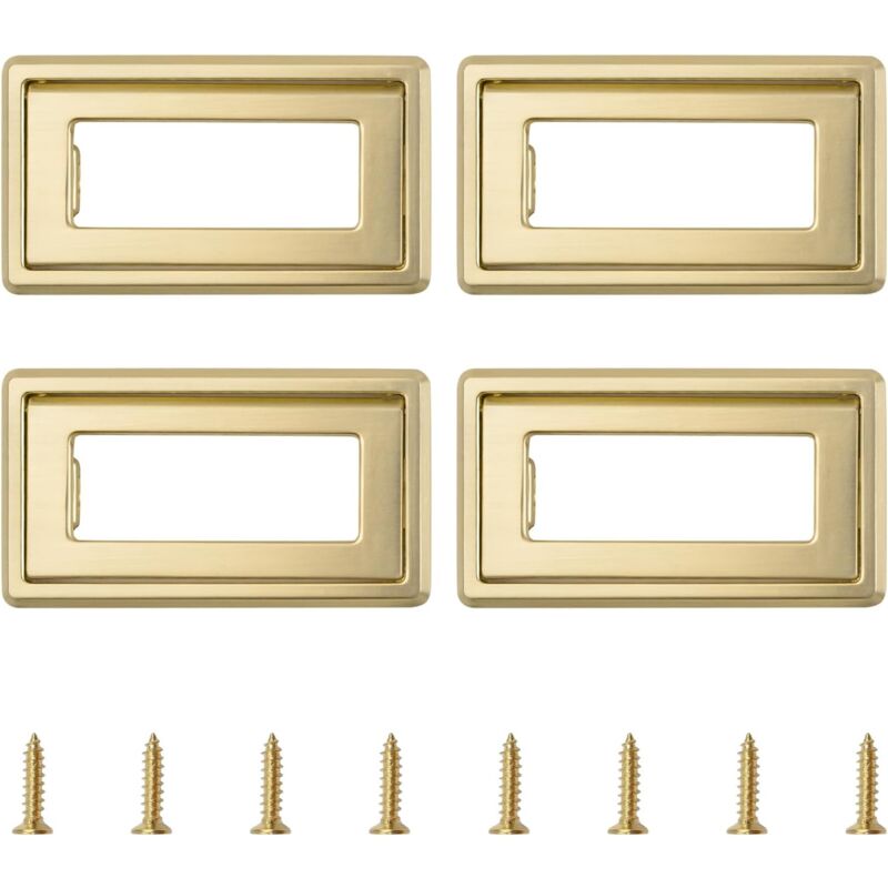 4 Pcs Manijas para Puerta Muebles Oculta con Tornillos Tiradores para Armarios Cajones - Dorado