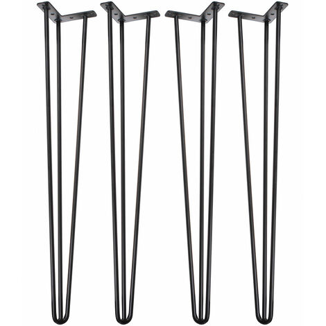 main image of "4 pcs Metal hairpin legs industrial style interior bedside furniture legs dining tables - Nero"