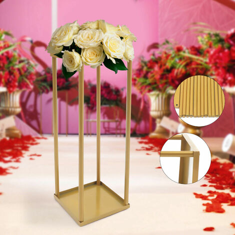 4 pcs métal plante stand or carré fleur stand fleur tabouret jardin décor 60 x 20 x 20 cm