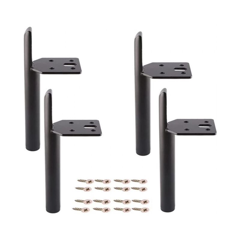 Cyslmuk - 4 Pcs Noir - 15cm Pieds de Meuble Moderne Pieds de Armoire de Rechange Pieds pour Table Lit avec Vis