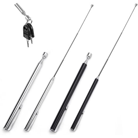 4 PCS Outils Télescopiques Magnétiques en Acier Inoxydable 12,5 à 65 cm Télescopique Facile Magnétique Portable Ramassage Magnétiques Télescopiques pour Clés Pinces Vis Écrous Boulons