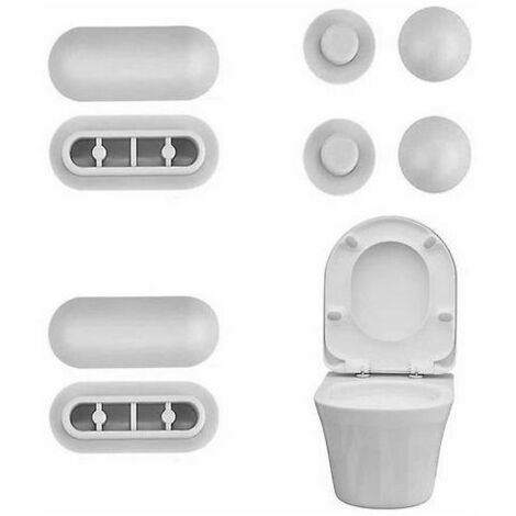 4 Pcs Patin Abattant WC en Plastique ，avec 4 Ecarteurs de Couvercle de Toilette Pare-Chocs de Siège de Toilette Robuste Tampon de Siège de Toilette Anti-choc pour Toilette Lunette Couvercle