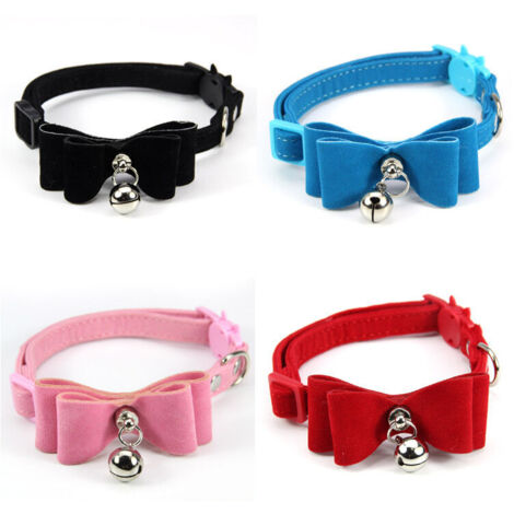 4 PCS Pet Chat Chat Collier Fleur Cloche Boucle Ardillon Réglable Mignon Arc Multicolore