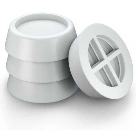 4 pcs Pied de Machine à Laver nti Vibration Pads Bruit Anti Vibration Pieds pour Machines à Laver et Sécheuses à Laver Patins Antivibrations en Caoutchouc ，Blanc