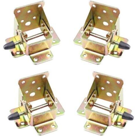 4 Pcs Pied Table Rabattable, Cadre de Support Pliable, Charnières Autobloquantes, Matériel de Charnière Pliable pour établi, Pieds Pliants, Pliable Verrouillage Extension