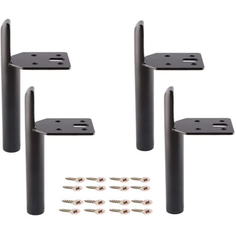 4 Pcs Pieds de Meuble Moderne Pieds de Armoire de Rechange Pieds pour Table Lit avec Vis Noir - 20cm