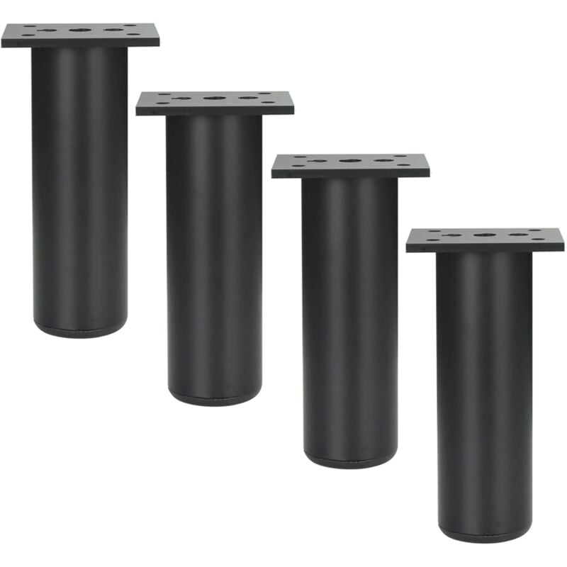 4 Pcs Pieds de Meubles en Alliage d'aluminium Pieds d'armoire Cuisine Canapé Table en Métal Hauteur 250mm Noir