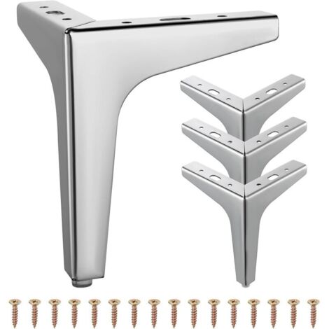 4 Pcs Pieds de Meubles en Métal 10cm Triangulaires pour Canapé, Table Basse, Meuble TV et Autres