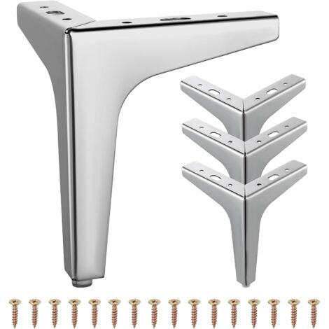 4 Pcs Pieds de Meubles en Métal 10cm Triangulaires pour Canapé, Table Basse, Meuble TV et Autres