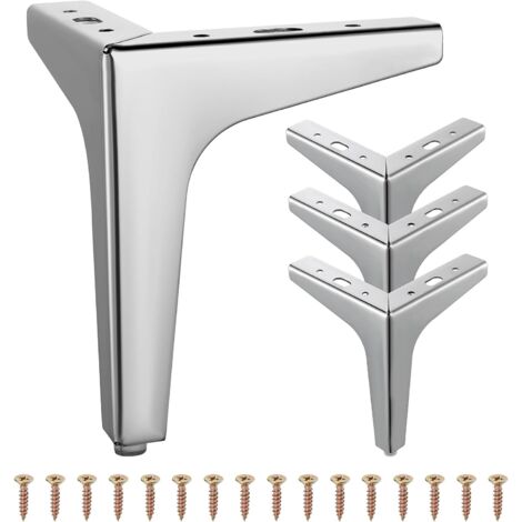 4 Pcs Pieds de Meubles en Métal 10cm Triangulaires pour Canapé, Table Basse, Meuble TV et Autres