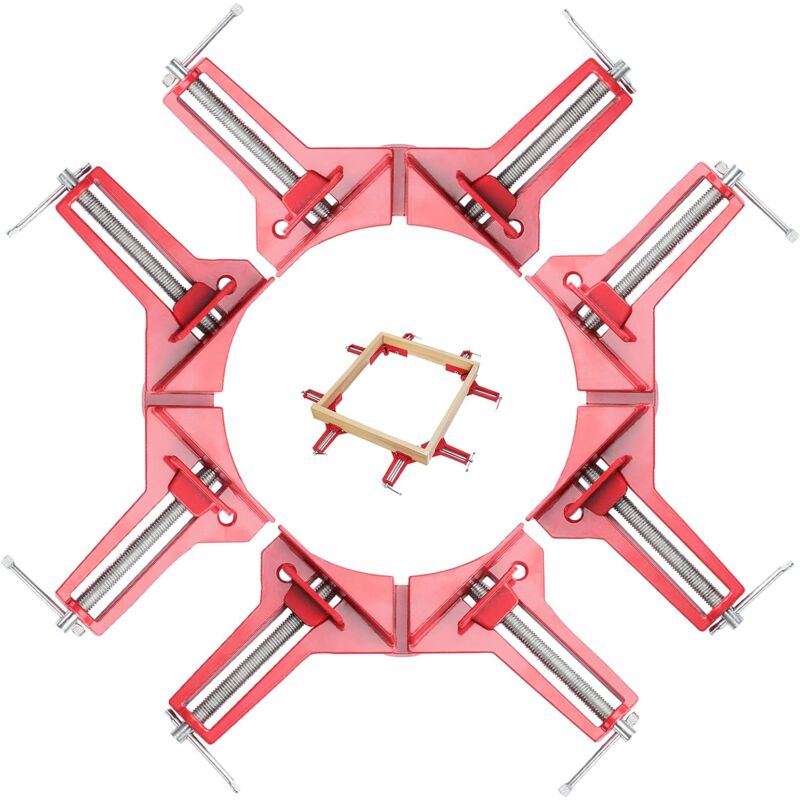 4 pcs Pince à Angle Droit de 90 Degrés,D'Angle Reglable à Bois Ensemble ,Pinces D'angle pour le Travail du Bois