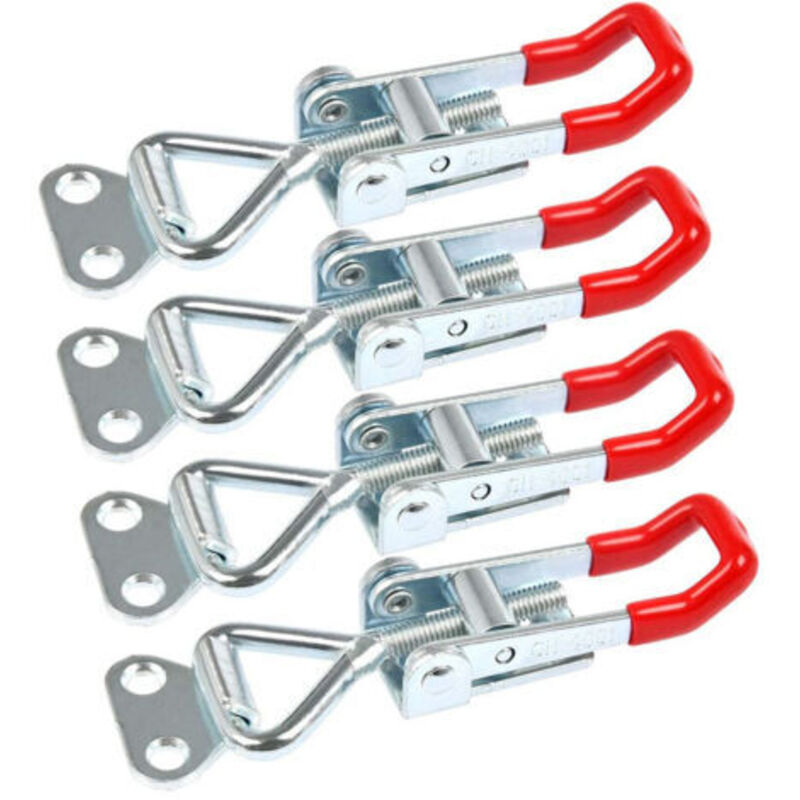 4 PCS Pince à Loquet Bascule Antirouille Loquets à Bascule Réglable Grenouillère à Levier 100kg de Charge pour Portes, Armoires, Valises