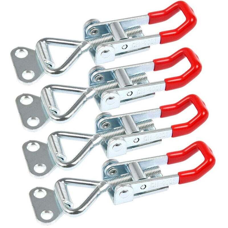 SNQ - 4 pcs Pince à Loquet Bascule Antirouille Loquets à Bascule Réglable Grenouillère à Levier 100kg de Charge pour Portes, Armoires, Valises