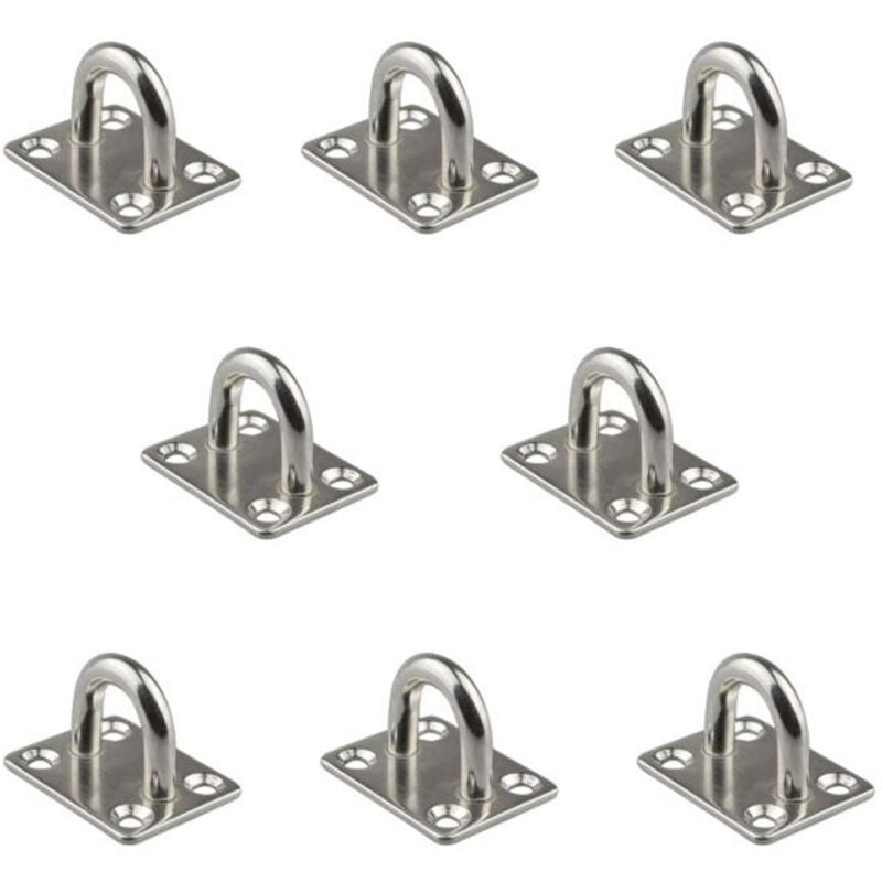 8 Pcs Plaque à Oeillet 6mm Pontet Marine en Acier Inoxydable 304 Plaque à Oeillet Durable pour Bateau Plafond Mural Balanoire Hamac Marine