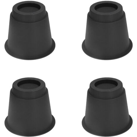 4 Pcs Plastic Furniture Risers 5 Inch Heavy Duty Stackable Circle Bed Lifter for Bed Chair Table Sofa Black