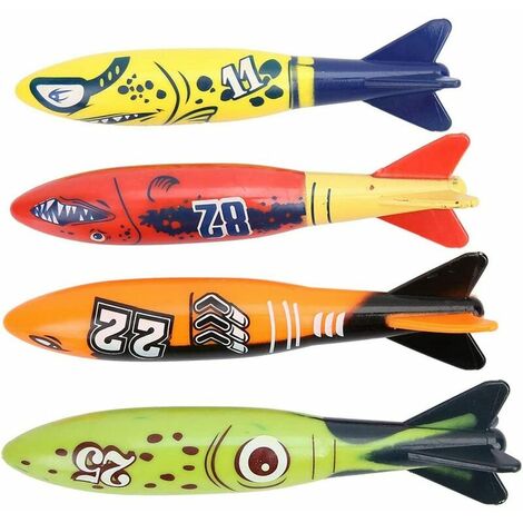 4 Pcs Plongée Formation Jouets sous-Marine Fusée Torpille Lancement Jeu De Natation Enfants Jouet D'été
