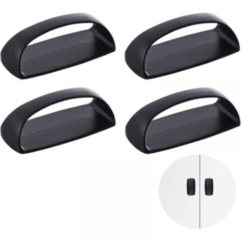 4 pcs Poignée Autocollante Porte Coulissante Poignées de Placard Auto-Adhésives Meuble Pour Fenêtre Tiroir Armoire Réfrigérateur Auxiliaire (Noir)