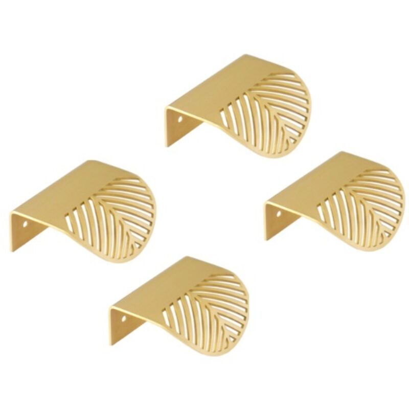 4 Pcs Poignée de Tiroir Cuisine à la Maison Fort Haute Qualité Poignee de Porte de Cuisine Doré en Forme de Feuille pour Chambre à Coucher Salle de