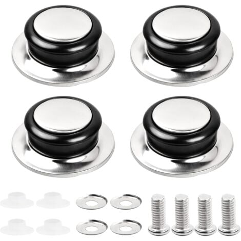LINGHHANG 4 Pcs Pot Lid Handle Glass Lid Handle Stainless Steel Pot Lid Caps Handles Universal Pot Lid Handles